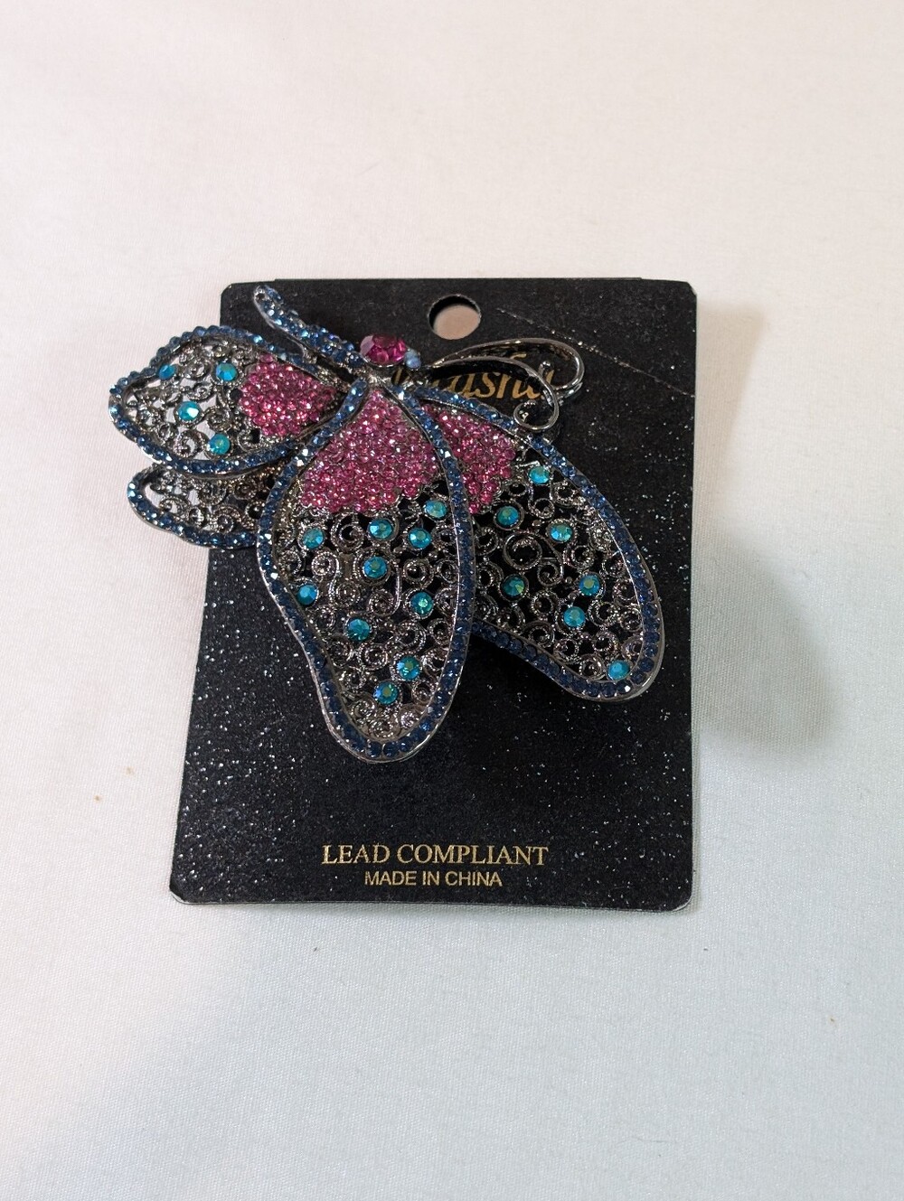 NEW Natasha Rhinestone Crystal Butterfly Brooch